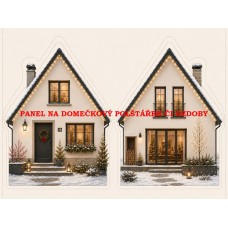 Panel na VÁNOČNÍ DOMEČKOVÝ POLŠTÁŘEK / OZDOBY 641-43 Panel na VÁNOČNÍ DOMEČKOVÝ POLŠTÁŘEK / OZDOBY 641-43