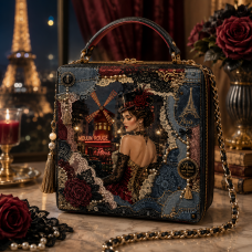 Látkový panel  LIMITKA - DENIM LACE MOULIN ROUGE  - k objednávce nad 500,-
