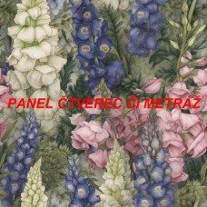 Látkový panel nebo metráž KVĚTINY -  300-78