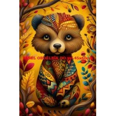 BAVLNĚNÝ PANEL medvěd 17x25 cm lpz397