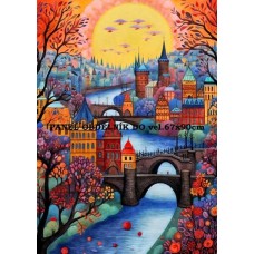 BAVLNĚNÝ PANEL Praha 11x15 cm  zpf759