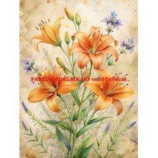 BAVLNĚNÝ PANEL lilie 19x25 cm  kve283