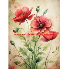 BAVLNĚNÝ PANEL vlčí mák 11x15 cm  kve326
