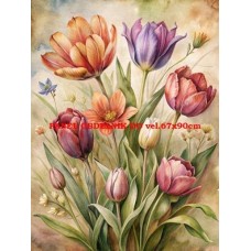 BAVLNĚNÝ PANEL  tulipány 23x30 cm  kve332
