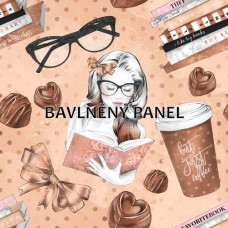 Bavlněná látka - panel DIGITÁLNÍ TISK  FC18