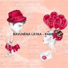 BAVLNĚNÝ PANEL - 15 x 15 cm KOLEKCE LOVE   FCM177