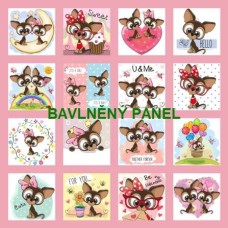 BAVLNĚNÝ PANEL - SADA 35 X 35 CM  NP-195