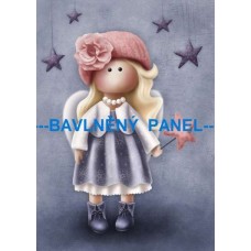 Bavlněný panel - PANENKA ANDĚLKA  -  196-12
