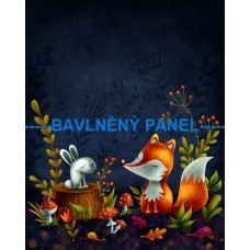 Bavlněný panel - LIŠTIČKA SE ZAJÍČKEM   -  196-31