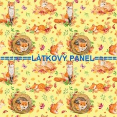 BAVLNĚNÝ ČI ÚPLETOVÝ  PANEL- varianty velikostí 202-113 kolekce LESNÍ ZVÍŘÁTKA