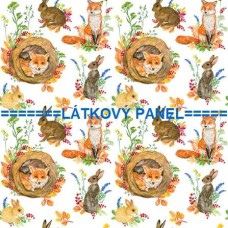 BAVLNĚNÝ ČI ÚPLETOVÝ  PANEL- varianty velikostí 202-115 kolekce LESNÍ ZVÍŘÁTKA