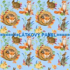 BAVLNĚNÝ ČI ÚPLETOVÝ  PANEL- varianty velikostí 202-119 kolekce LESNÍ ZVÍŘÁTKA