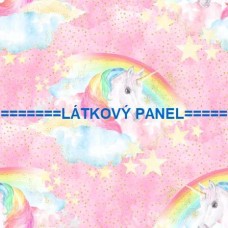 BAVLNĚNÝ ČI ÚPLETOVÝ  PANEL- varianty velikostí 202-137 kolekce JEDNOROŽEC