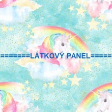 BAVLNĚNÝ ČI ÚPLETOVÝ  PANEL- varianty velikostí 202-143 kolekce JEDNOROŽEC