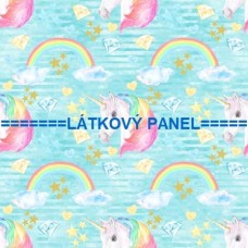 BAVLNĚNÝ ČI ÚPLETOVÝ  PANEL- varianty velikostí 202-145 kolekce JEDNOROŽEC