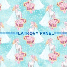 BAVLNĚNÝ ČI ÚPLETOVÝ  PANEL- varianty velikostí 202-174 kolekce JEDNOROŽEC A PRINCEZNA