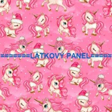 BAVLNĚNÝ ČI ÚPLETOVÝ  PANEL- varianty velikostí 202-196 kolekce VÁNOČNÍ JEDNOROŽEC 