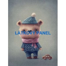 Bavlněný panel - MEDVÍDEK S AUTÍČKEM  -  196-209